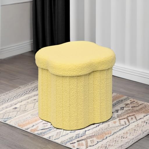 B FSOBEIIALEO Storage Ottoman Cube, Flowers Shaped Ottomans - Image 5