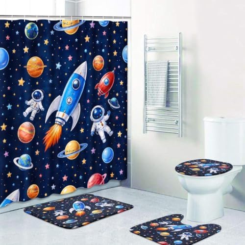 Britimes Bathroom Sets with Shower Curtain and Rugs by Britimes