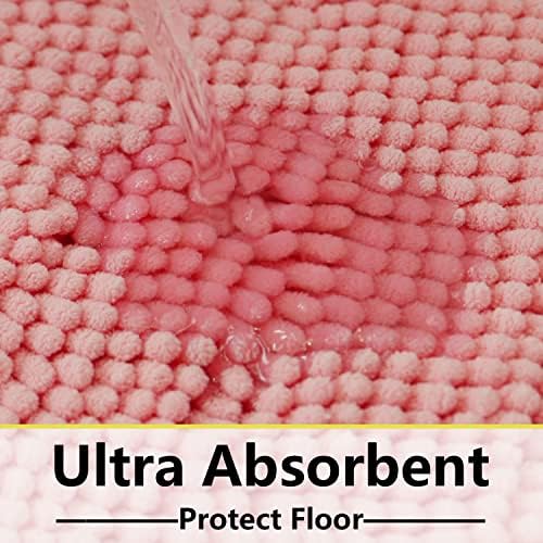 Bathroom Rugs Chenille 3-Piece Extra Soft and Absorbent Shag Bathroom Rugs - Image 6