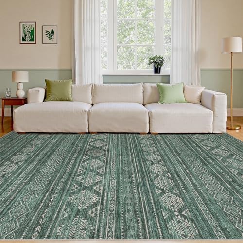 Nakagishi Area Rugs 9x12 Living Room: Washable Boho Large Neutral Modern Soft - Image 4