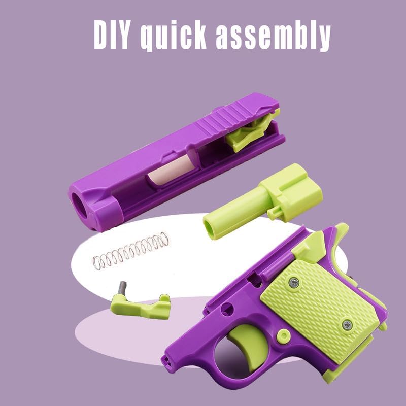 Easter Basket Stuffers,1911 3D Printed Small Pistol Toys, Stress Relief Pistol Toys for Adults, Suitable for Relieving ADHD, Anxiety,Easter Fillers Easter Gifts for Boys(Pink&White)
