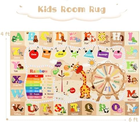 BENRON 4x6 Playroom Rug for Kids Washable, PlayMat - Image 7