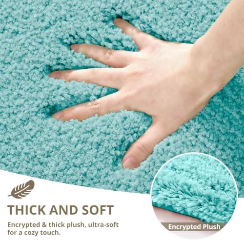 Polyester Bathroom Rug 24"x36" Aqua Haze, Non-Slip Soft Bath Mat - Image 4