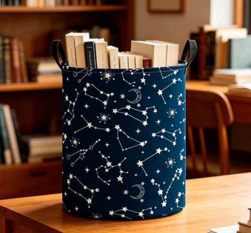 CLOCOR Large Blue Round Laundry Hamper, Waterproof Storage Basket, Gift Basket - Image 5