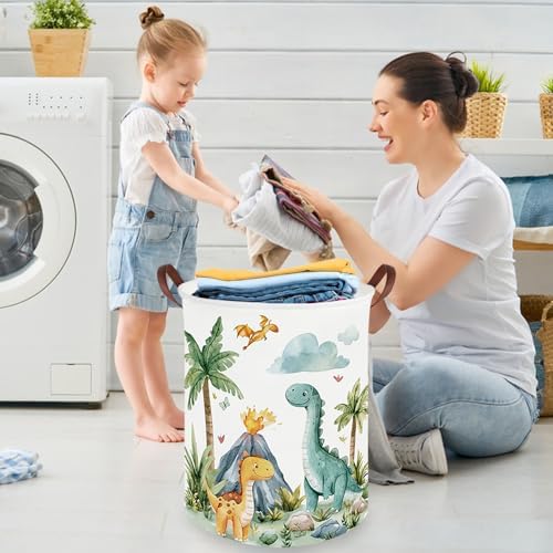 Dinosaurs Baby Laundry Hamper, Collapsible canvas laundry basket, Dinosaur - Image 5