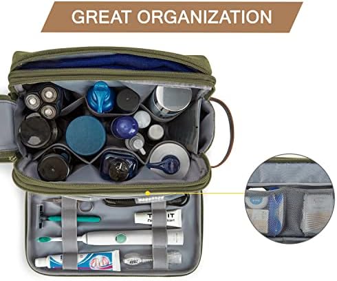 BAGSMART Toiletry Bag for Men, Canvas Travel Toiletry Organizer Dopp Kit - Image 2
