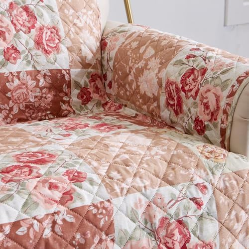 Great Bay Home Reversible Floral Patchwork Chair Furniture Protector - Image 4