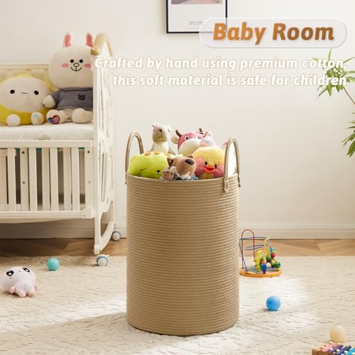 Artfeel Laundry Basket, Woven Cotton Rope Laundry Hamper, 60L - Image 4