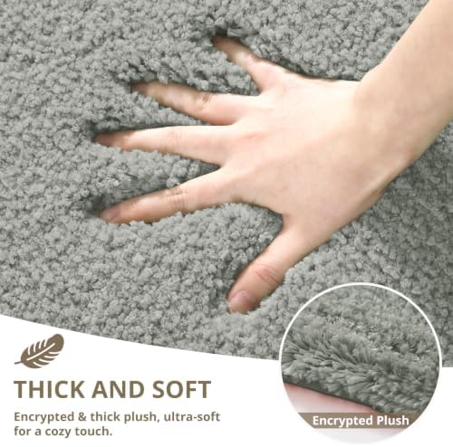 Polyester Bathroom Rug 30"x50" Gray, Large Soft Shaggy Bath Mat - Image 4