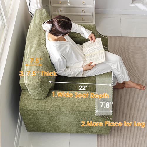 38'' Oversized Accent Chair Set of 2, Armrest Organizer - Image 6