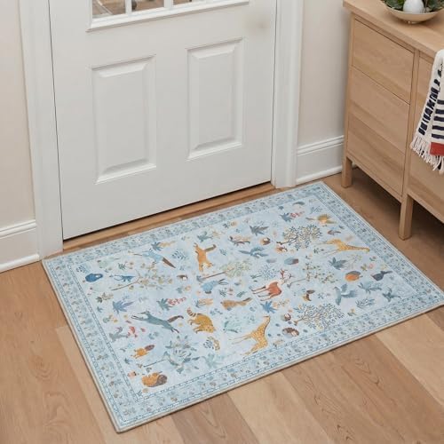 BESBLEE 2'6X7 Washable Kitchen Runner Rug, Animal Non Slip - Image 3