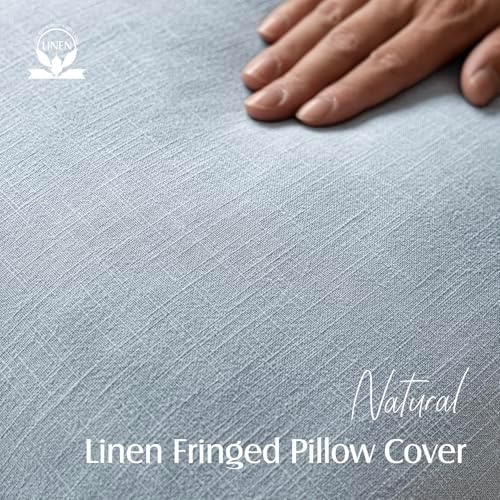 Foindtower Decorative Linen Fringe Lumbar Throw Pillow Covers Cozy Boho - Image 2