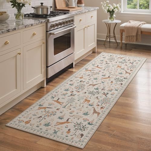 BESBLEE 2X5 Washable Kitchen Runner Rug, Animal Non Slip by BESBLEE