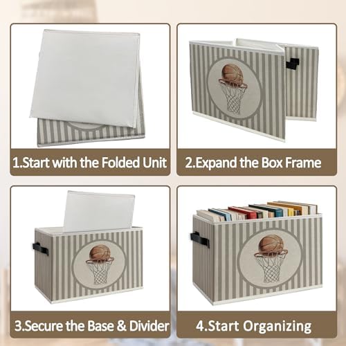 Vintage Basketball Boy Storage Bins Box - Image 5