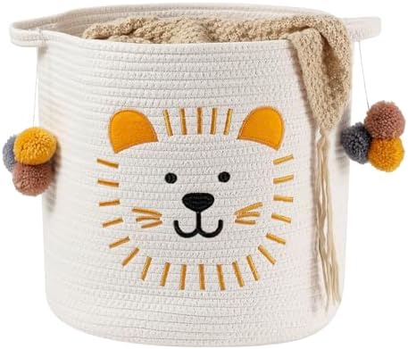 Large Blanket Baskets for Living Room Decor, Toy Storage Baskets Woven Cotton by INough