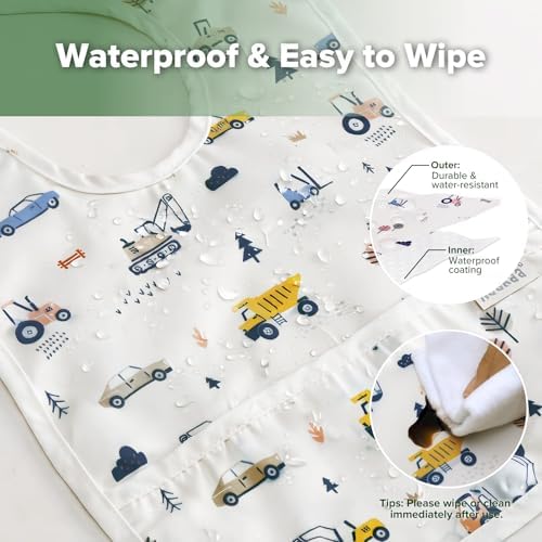 haakaa Waterproof Baby Bibs for Eating 2pcs for 6-24M - Image 3