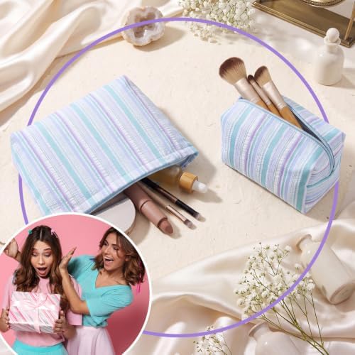 Huhumy 2 Pcs Makeup Bag Set for Women, Color Stripe - Image 5