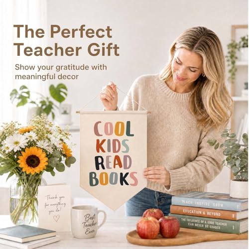 Reading Banner for Classroom Wall Decor, Cool Kids Read Books Sign, Book Nook - Image 6