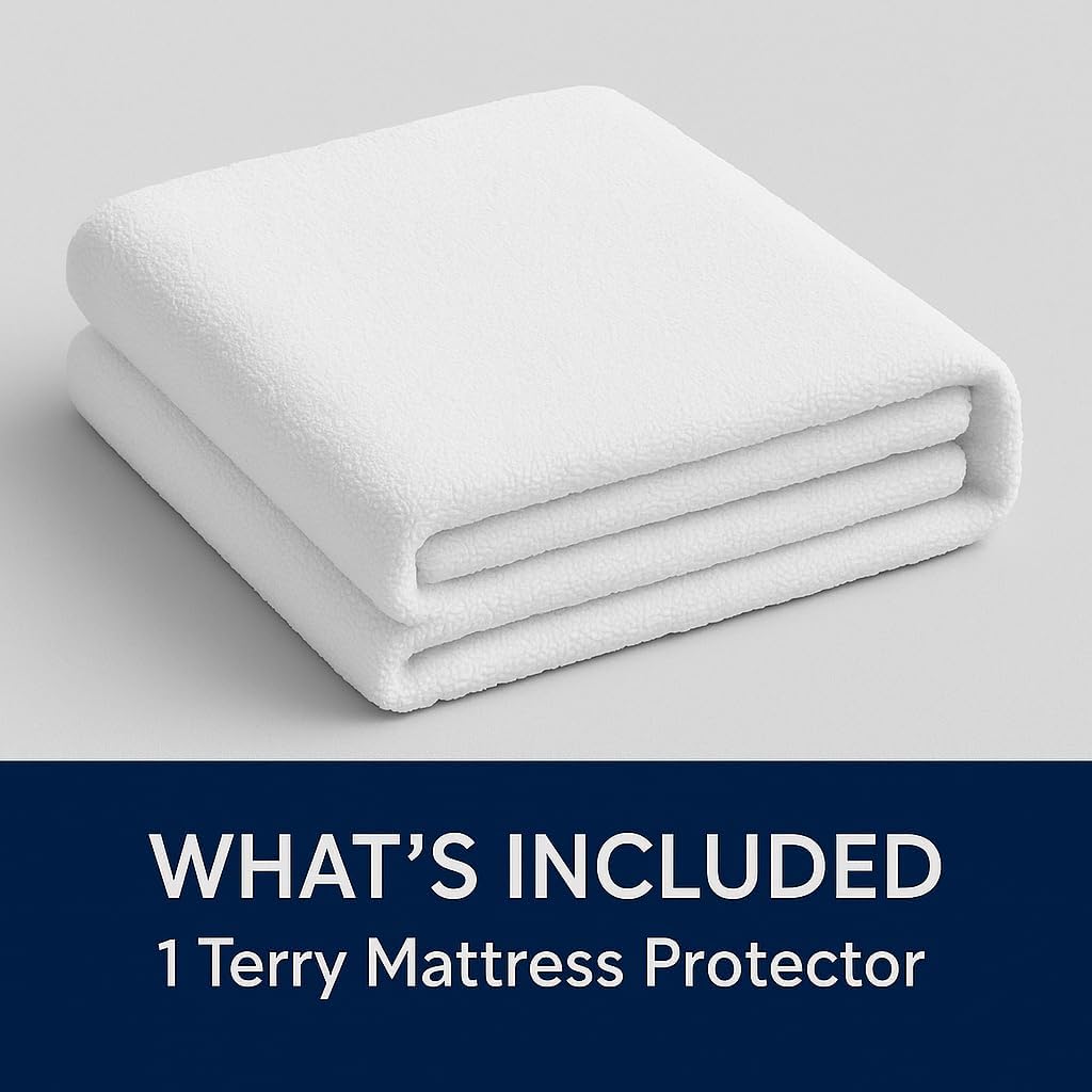 Waterproof Mattress Protector – Full – Soft & Noiseless Terry Cotton Cover – Cooling, Breathable – Deep Pocket with 360° Elastic – Machine Washable – Kids, Pets & Light Sleepers
