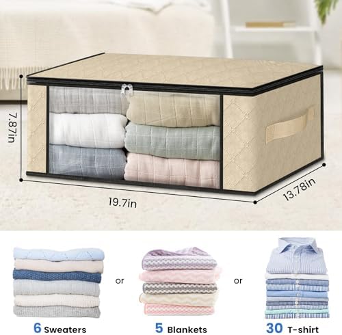 HomeHacks 10-Pack Clothes Organizer Storage Bags, 35L Storage Bins - Image 2