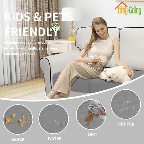 Easy-Going Waterproof Cushion Covers Set, Quilted Stretch 1-Piece Sofa Seat - Image 5