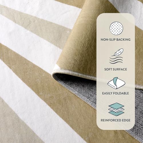Lahome Khaki Rainbow Sun Washable Area Rug 9x12 - Image 5