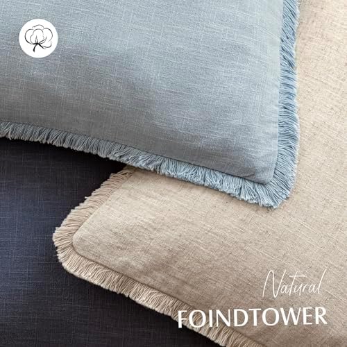 Foindtower Decorative Linen Fringe Lumbar Throw Pillow Covers Cozy Boho - Image 4