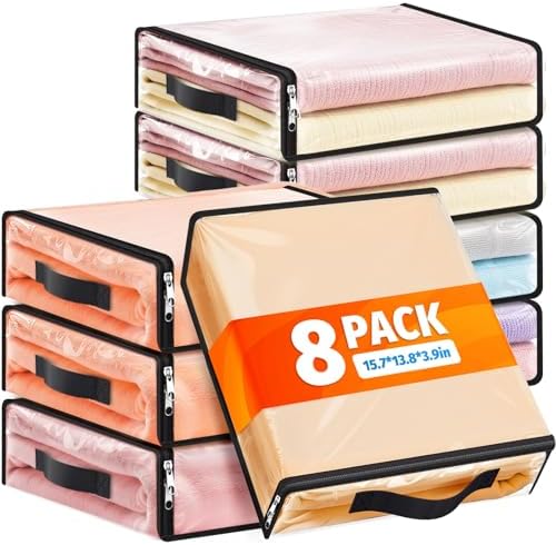 SpaceWhisper Clear Sheet Storage Bags, 8 Pack, 15.7 x 13.8 x 3.9 in by Unknown