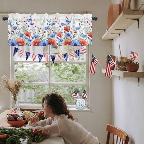 Vandarllin Summer 4th of July Kitchen Curtains Valances - Image 6
