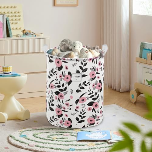 Mziart Cute Laundry Basket, Large Floral Laundry Hamper - Image 4