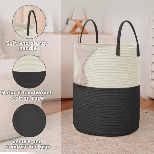 JMvicyroam 100L Cotton Rope Laundry Basket Hamper - Image 6