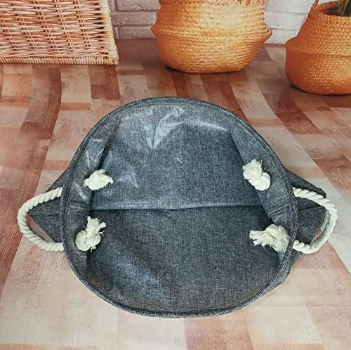 Round Laundry Basket Storage Bins Nursery Hamper Gift Baskets - Image 7