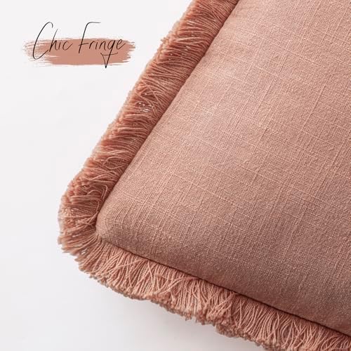 Foindtower Decorative Linen Fringe Throw Pillow Covers Cozy Boho Farmhouse - Image 3