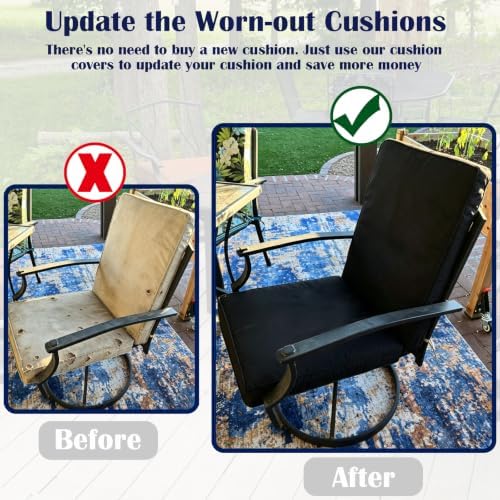 Outdoor High Back Dining Chair Cushions Cover 2-Pack - Image 6