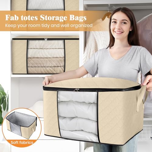 Fab totes 3 Pack Storage Bags for Clothes Blanket Storage Bins - Image 5