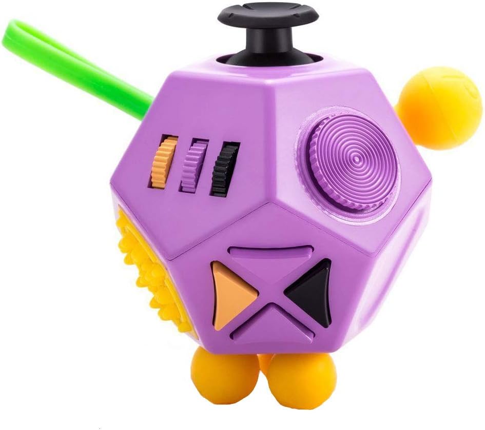 Fidget Toys,12 Sided Cube Toys,Fidget Dodecagon Toys Relief Stress and Anxiety Depression Anti for Kids and Adults with ADD, ADHD, OCD, Autism(Purple/C3)
