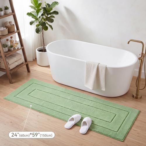 GRANNY SAYS Sage Green Bathroom Runner Rug 59" x 24", Soft Bath Mat - Image 6
