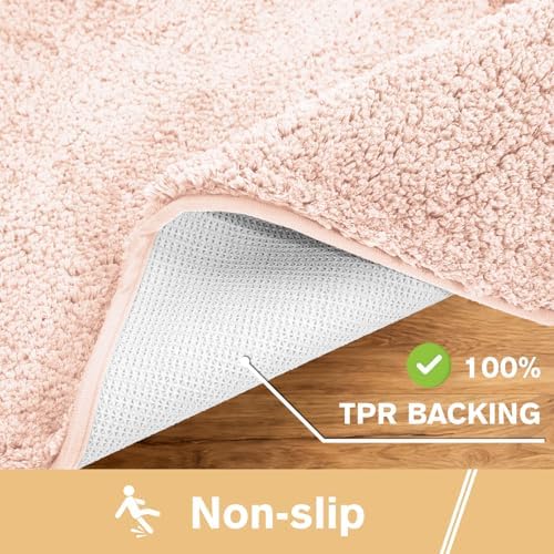 Polyester Bathroom Rug 36"x60" Dusty Pink, Large Soft Bath Mat - Image 5