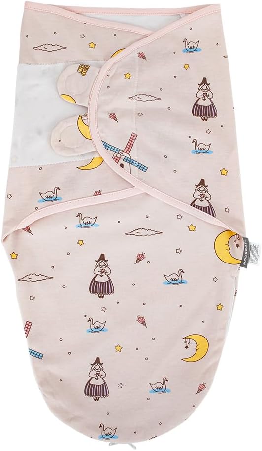 HOUSBAY 100% Cotton Baby Swaddle Sleep Sacks for Newborn Swaddling Blankets Adjustable 2-Way Zipper 1 Pack（Medium/Large | 3-6 Months）