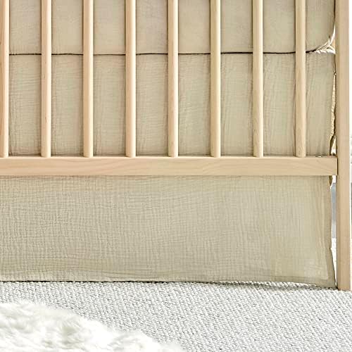 Levtex Baby - Cloud Muslin Crib Dust Ruffle - Baby Nursery - Beige Textured by LevtexBaby