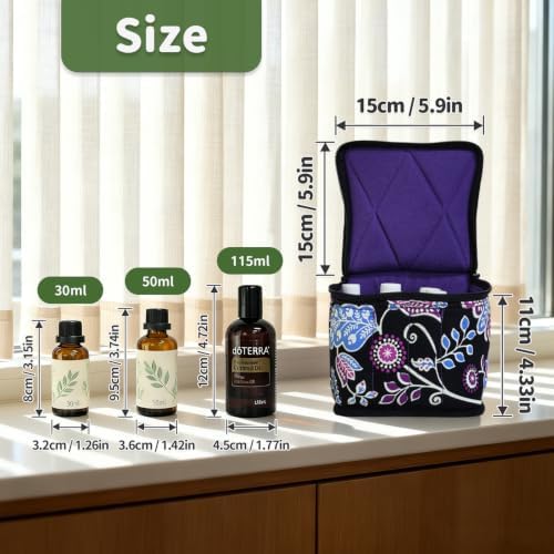 Weljoy 13 Bottle Essential Oil Carrying Case, Night Paisley - Image 2