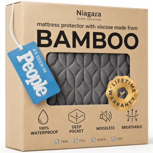 100% Waterproof Noiseless & Breathable Twin Size Mattress Protector by NiagaraSleepSolution