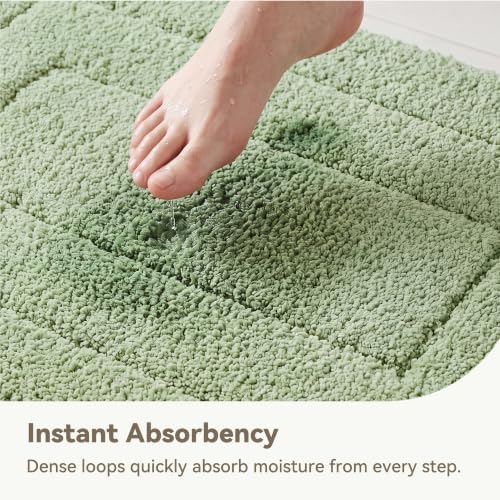 GRANNY SAYS Sage Green Bathroom Runner Rug 59" x 24", Soft Bath Mat - Image 4