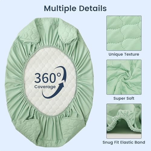 david's kids 2 Pack 38''x25'' Waterproof Mini Crib Mattress Protector, Fitted - Image 5