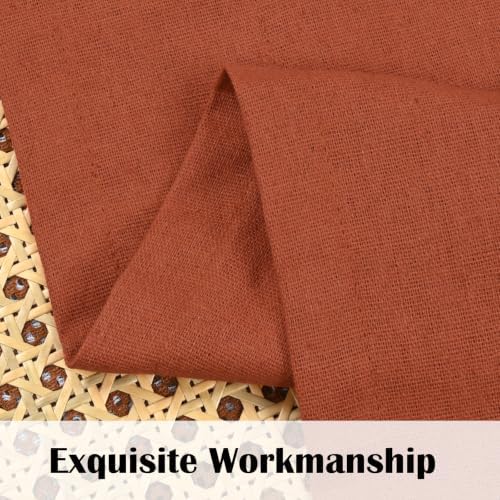 FRAMICS Farmhouse Valance Curtains, Boho Cotton Linen Kitchen Valance, Rod - Image 4