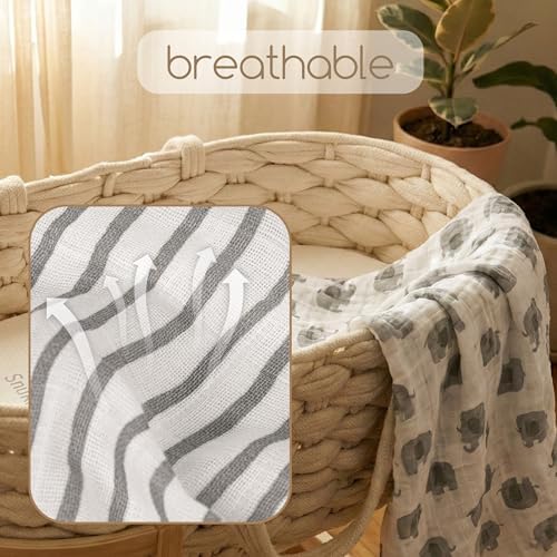 Muslin Swaddle Blankets for Newborn, Cotton Receiving Blanket - Image 5