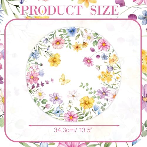 Watercolor Wildflower Wreath Paper Placemats - Image 2