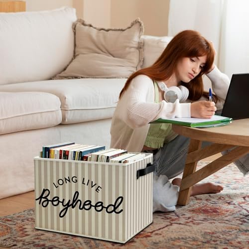 Black Long Live Boyhood Boys Storage Bins Box - Image 3