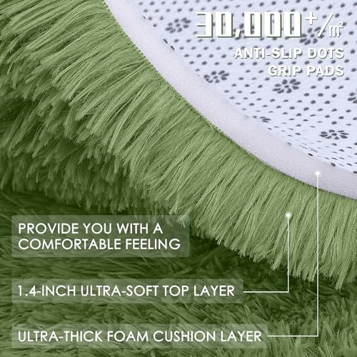 OLANLY 2x3 Machine Washable Small Bedside Rug, Soft Fluffy Shaggy Entryway - Image 6