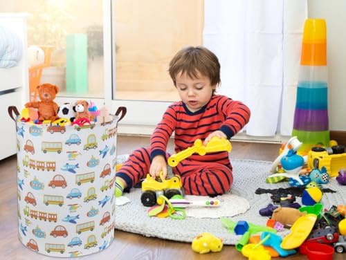 Kids Laundry Basket Kids Hamper Car Toy Storage Bin - Image 2